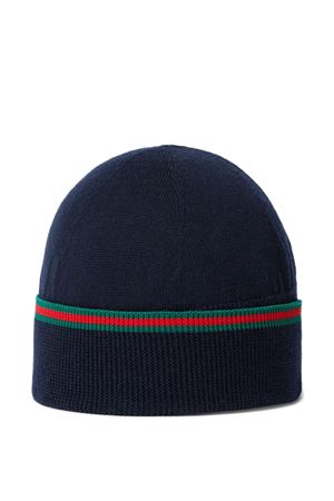 cappello in lana blu GUCCI KIDS | 8289153K2064166